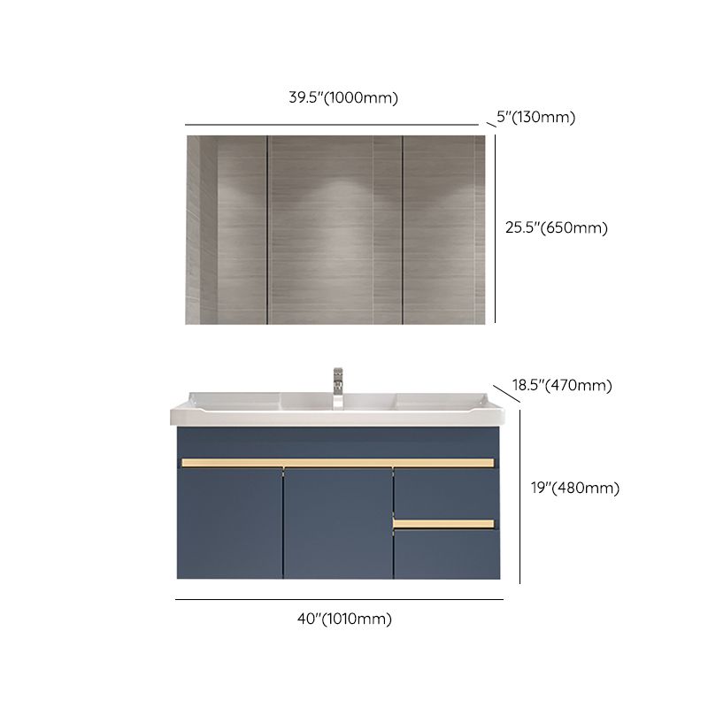 Glam Bathroom Vanity Ceramic Top with Soft Close Door Wall Mount Space Saver Vanity Clearhalo 'Bathroom Remodel & Bathroom Fixtures' 'Bathroom Vanities' 'bathroom_vanities' 'Home Improvement' 'home_improvement' 'home_improvement_bathroom_vanities' 1200x1200_d4a3e9fb-7a40-404f-a709-3955f5a1c7bf
