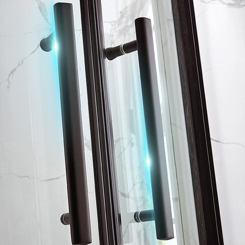 Modern Shower Stall Tempered Glass Double Sliding Neo-Round with Door Handles Shower Kit Clearhalo 'Bathroom Remodel & Bathroom Fixtures' 'Home Improvement' 'home_improvement' 'home_improvement_shower_stalls_enclosures' 'Shower Stalls & Enclosures' 'shower_stalls_enclosures' 'Showers & Bathtubs' 1200x1200_d4ae483c-7ea6-431d-80e7-9639c3ba31eb