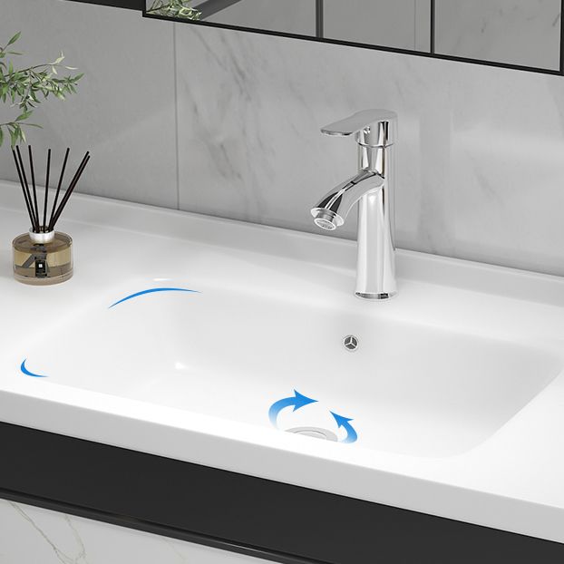 Single Sink Metal Frame Vanity Modern Black Wall Mount Rectangular Vanity Set Clearhalo 'Bathroom Remodel & Bathroom Fixtures' 'Bathroom Vanities' 'bathroom_vanities' 'Home Improvement' 'home_improvement' 'home_improvement_bathroom_vanities' 1200x1200_d4b25cae-41b1-46cc-95f0-0d01121d7b62