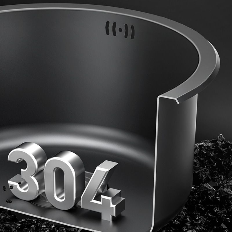 Modern Style Kitchen Sink Stainless Steel Round Kitchen Sink with Drain Strainer Kit Clearhalo 'Home Improvement' 'home_improvement' 'home_improvement_kitchen_sinks' 'Kitchen Remodel & Kitchen Fixtures' 'Kitchen Sinks & Faucet Components' 'Kitchen Sinks' 'kitchen_sinks' 1200x1200_d4b29096-985b-43e7-b135-6328b864f3a7