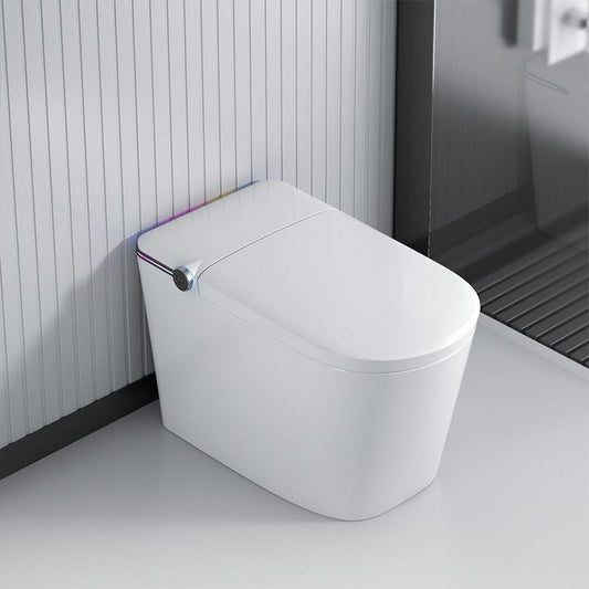 White Elongated Antimicrobial Floor Mount Bidet with Warm Air Dryer Clearhalo 'Bathroom Remodel & Bathroom Fixtures' 'Bidets' 'Home Improvement' 'home_improvement' 'home_improvement_bidets' 'Toilets & Bidets' 1200x1200_d4b8bc0c-54a4-4456-87b7-3c91000f71a1