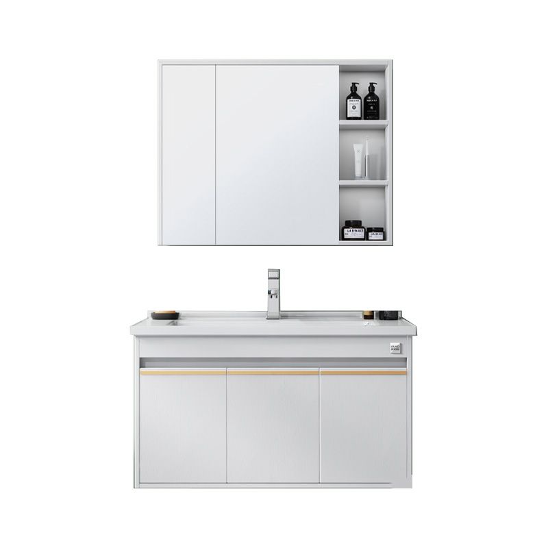 Modern Wall Mount Sink Vanity Wood Bathroom Sink Vanity with Mirror Clearhalo 'Bathroom Remodel & Bathroom Fixtures' 'Bathroom Vanities' 'bathroom_vanities' 'Home Improvement' 'home_improvement' 'home_improvement_bathroom_vanities' 1200x1200_d4b9188d-7860-4d26-a184-7586c3f69c1a