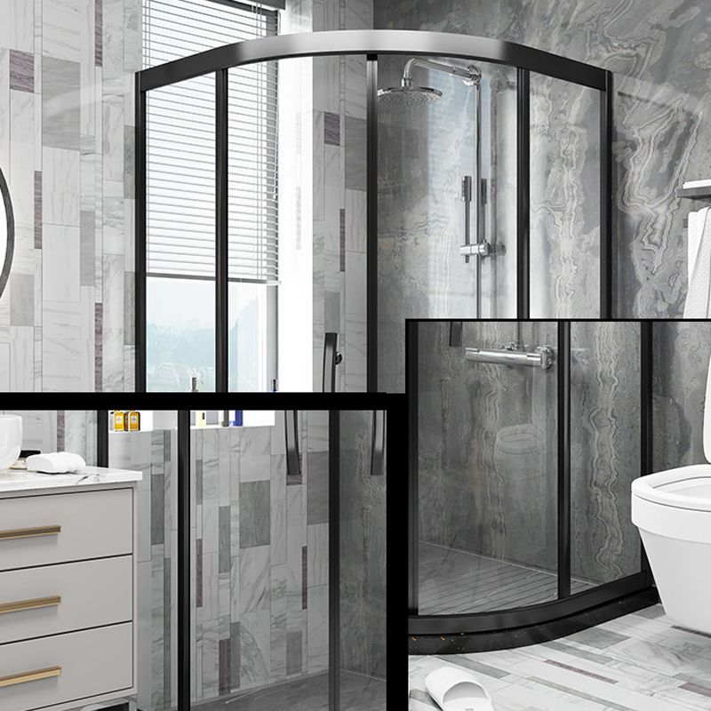 Modern Shower Enclosure Laminated Glass Corner with Fixed Panel Shower Stall Clearhalo 'Bathroom Remodel & Bathroom Fixtures' 'Home Improvement' 'home_improvement' 'home_improvement_shower_stalls_enclosures' 'Shower Stalls & Enclosures' 'shower_stalls_enclosures' 'Showers & Bathtubs' 1200x1200_d4c520c2-93a4-4f6b-8dd6-b5b864dff173