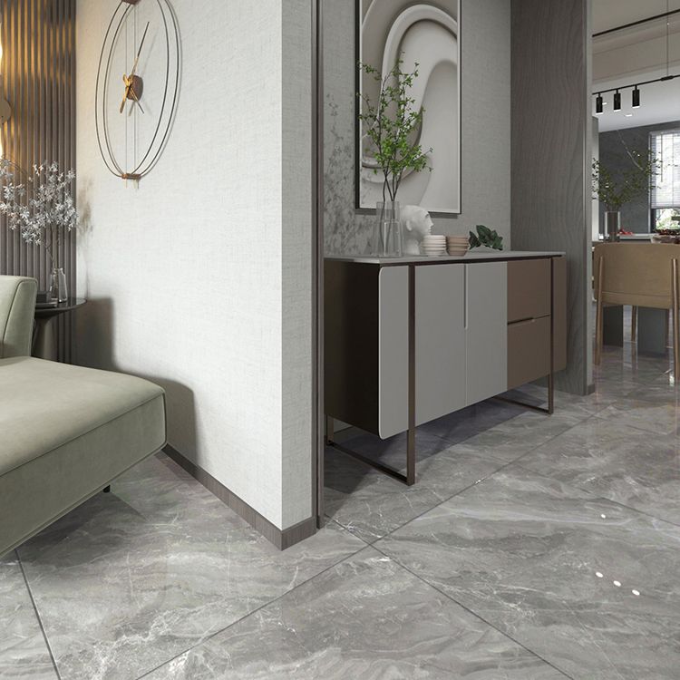 Square Floor and Wall Tile Marble Printed Polished Porcelain Tile Clearhalo 'Floor Tiles & Wall Tiles' 'floor_tiles_wall_tiles' 'Flooring 'Home Improvement' 'home_improvement' 'home_improvement_floor_tiles_wall_tiles' Walls and Ceiling' 1200x1200_d4df4040-8b38-4fe1-91a2-1b2fed182c02