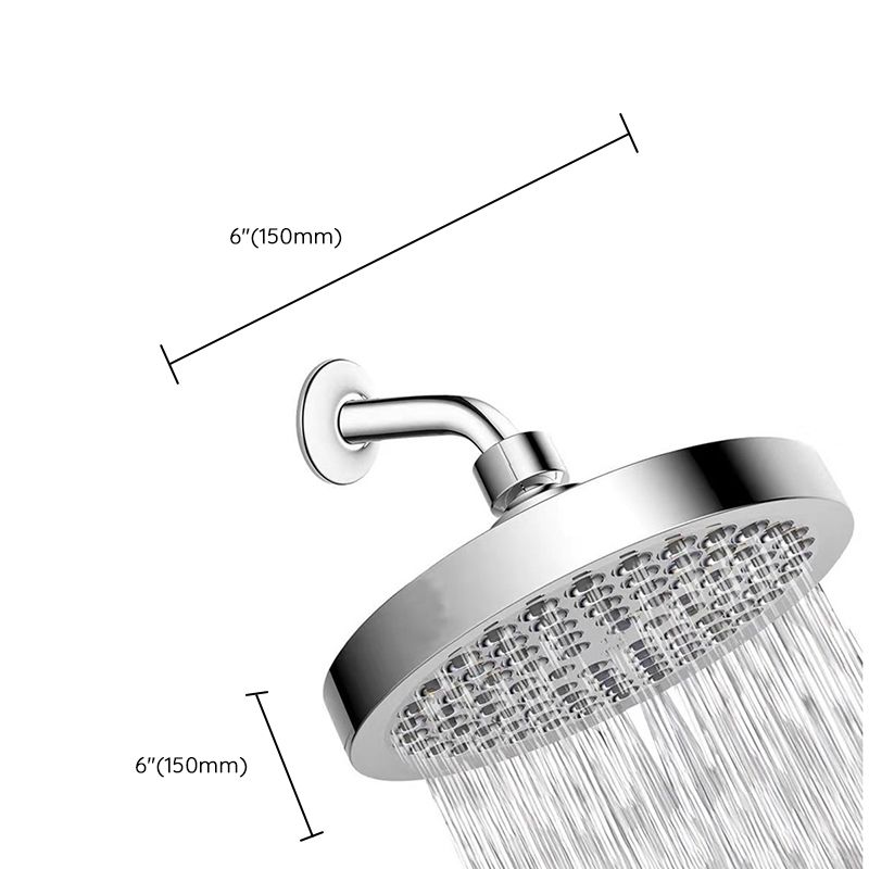 Contemporary Shower Combo Fixed Shower Head Stainless Steel Wall-Mount Round Shower Head Clearhalo 'Bathroom Remodel & Bathroom Fixtures' 'Home Improvement' 'home_improvement' 'home_improvement_shower_heads' 'Shower Heads' 'shower_heads' 'Showers & Bathtubs Plumbing' 'Showers & Bathtubs' 1200x1200_d4e528c6-3514-4c72-a22d-0f0bd76650aa