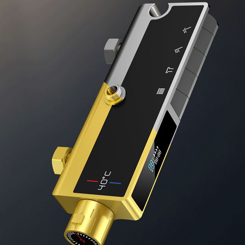 Grey Shower Set Piano Button Intelligent Digital Display Thermostatic Shower Shower Head Clearhalo 'Bathroom Remodel & Bathroom Fixtures' 'Home Improvement' 'home_improvement' 'home_improvement_shower_faucets' 'Shower Faucets & Systems' 'shower_faucets' 'Showers & Bathtubs Plumbing' 'Showers & Bathtubs' 1200x1200_d4f246da-b03e-4e7d-aede-7f1715a459f6