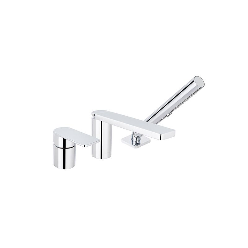 Modern Deck Mounted Roman Tub Faucet Bronze Low Arc Roman Tub Faucet Set Clearhalo 'Bathroom Remodel & Bathroom Fixtures' 'Bathtub Faucets' 'bathtub_faucets' 'Home Improvement' 'home_improvement' 'home_improvement_bathtub_faucets' 1200x1200_d5249643-3741-4713-a218-650297b95197