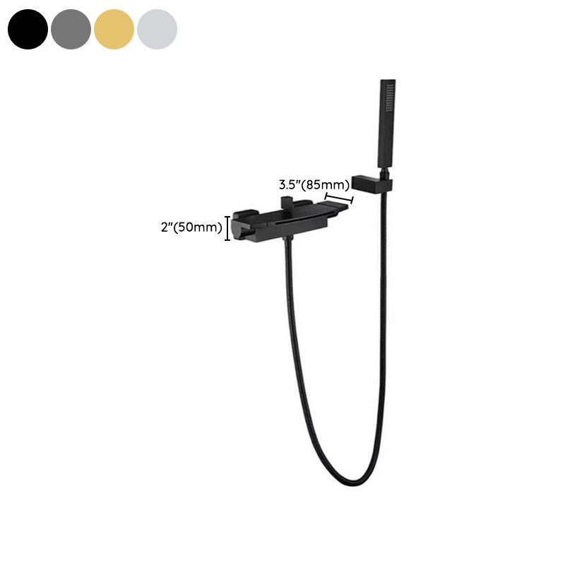 Classic Bath Faucet Solid Color Wall Mounted Waterfall Bathroom Faucet Clearhalo 'Bathroom Remodel & Bathroom Fixtures' 'Bathtub Faucets' 'bathtub_faucets' 'Home Improvement' 'home_improvement' 'home_improvement_bathtub_faucets' 1200x1200_d534ca93-fe98-4509-9f89-59d2cd80424b
