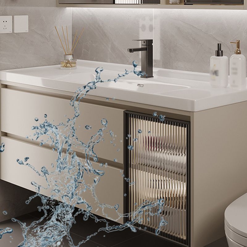 2 Drawers Vanity Wood Frame Wall Mount Rectangle Single Sink Bathroom Vanity with Mirror Clearhalo 'Bathroom Remodel & Bathroom Fixtures' 'Bathroom Vanities' 'bathroom_vanities' 'Home Improvement' 'home_improvement' 'home_improvement_bathroom_vanities' 1200x1200_d53bec21-dbfd-4d6e-9a4b-d896c7bd39d9