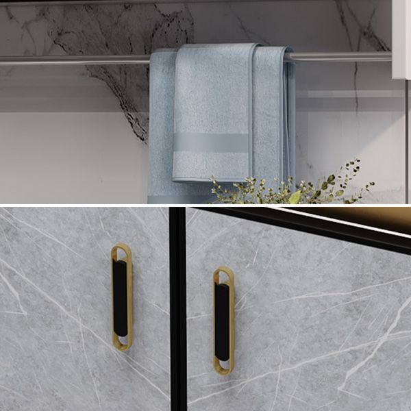 Glam Metal Sink Vanity Wall Mount Bathroom Vanity Set with Mirror Clearhalo 'Bathroom Remodel & Bathroom Fixtures' 'Bathroom Vanities' 'bathroom_vanities' 'Home Improvement' 'home_improvement' 'home_improvement_bathroom_vanities' 1200x1200_d53d8c7b-02e0-4c42-94cf-06fb9c1a87df