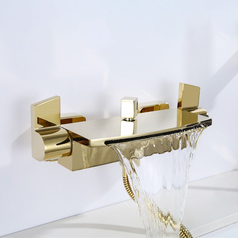 Bath Faucet Trim Solid Color Wall Mounted Waterfall Bathroom Faucet Clearhalo 'Bathroom Remodel & Bathroom Fixtures' 'Bathtub Faucets' 'bathtub_faucets' 'Home Improvement' 'home_improvement' 'home_improvement_bathtub_faucets' 1200x1200_d53e1c00-da1e-4aba-a679-2c5c1e4f4fe2