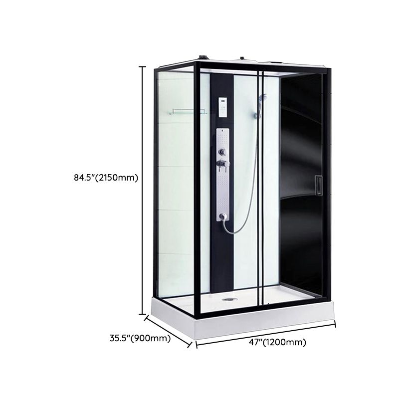 Framed Single Sliding Shower Stall Rectangle Frosted Shower Stall Clearhalo 'Bathroom Remodel & Bathroom Fixtures' 'Home Improvement' 'home_improvement' 'home_improvement_shower_stalls_enclosures' 'Shower Stalls & Enclosures' 'shower_stalls_enclosures' 'Showers & Bathtubs' 1200x1200_d5439401-9386-457b-a36e-0db077af7984