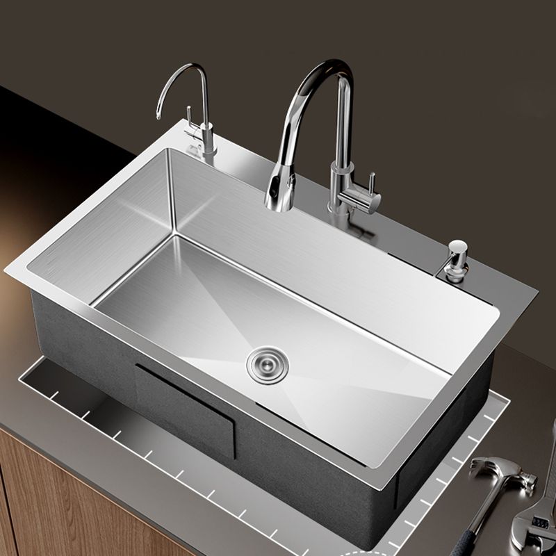 Stainless Steel Drop-In Kitchen Sink Single Bowl Sink with 3 Holes Clearhalo 'Home Improvement' 'home_improvement' 'home_improvement_kitchen_sinks' 'Kitchen Remodel & Kitchen Fixtures' 'Kitchen Sinks & Faucet Components' 'Kitchen Sinks' 'kitchen_sinks' 1200x1200_d564086b-f228-4219-a0a3-655dc30531ca