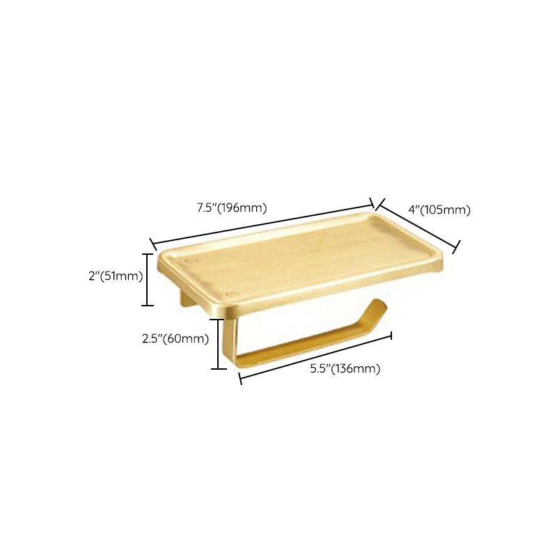Modern Bathroom Hardware Paper Holder Bath Shelf Gold Bathroom Accessory Kit Clearhalo 'Bathroom Hardware Sets' 'Bathroom Hardware' 'Bathroom Remodel & Bathroom Fixtures' 'bathroom_hardware_sets' 'Home Improvement' 'home_improvement' 'home_improvement_bathroom_hardware_sets' 1200x1200_d59d664f-fe2e-4f41-8029-c7d9b46d932a
