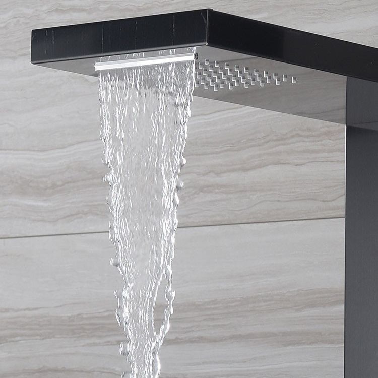 Modern Shower System Massage Jets Knob Hand Shower Ceiling Mounted Shower Trim Clearhalo 'Bathroom Remodel & Bathroom Fixtures' 'Home Improvement' 'home_improvement' 'home_improvement_shower_faucets' 'Shower Faucets & Systems' 'shower_faucets' 'Showers & Bathtubs Plumbing' 'Showers & Bathtubs' 1200x1200_d5aa0faa-d4e6-408f-a705-d9c846f9d7a1