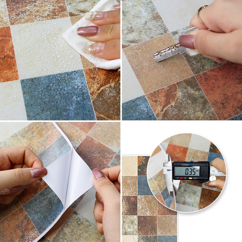 Peel & Stick Tile Square Stain Resistant Plastic Peel and Stick Tiles for Kitchen 20 Pack Clearhalo 'Flooring 'Home Improvement' 'home_improvement' 'home_improvement_peel_stick_blacksplash' 'Peel & Stick Backsplash Tile' 'peel_stick_blacksplash' 'Walls & Ceilings' Walls and Ceiling' 1200x1200_d5b63af2-4ffa-4a1c-af3d-0332c1b70c30