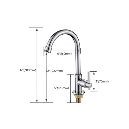Contemporary Single Handle Faucet Standard Kitchen Faucet Pull down 1-Hold Water Filler Clearhalo 'Home Improvement' 'home_improvement' 'home_improvement_kitchen_faucets' 'Kitchen Faucets' 'Kitchen Remodel & Kitchen Fixtures' 'Kitchen Sinks & Faucet Components' 'kitchen_faucets' 1200x1200_d5b65f79-5805-47d5-a2cf-26a3bbec6815