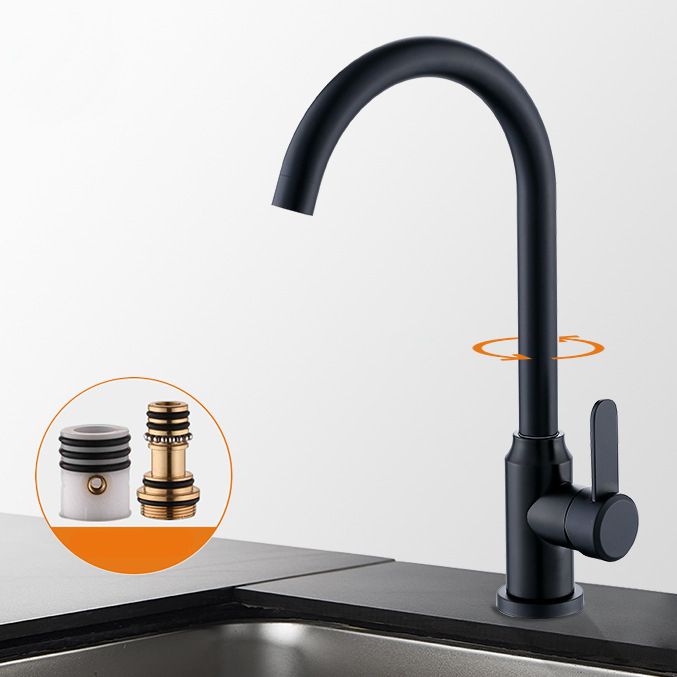 Modern Pulldown Sprayer Water Filler One Handle High Arch Kitchen Faucet with Deck Plate Clearhalo 'Home Improvement' 'home_improvement' 'home_improvement_kitchen_faucets' 'Kitchen Faucets' 'Kitchen Remodel & Kitchen Fixtures' 'Kitchen Sinks & Faucet Components' 'kitchen_faucets' 1200x1200_d5beced2-c156-41e6-96c8-ea4ade583541
