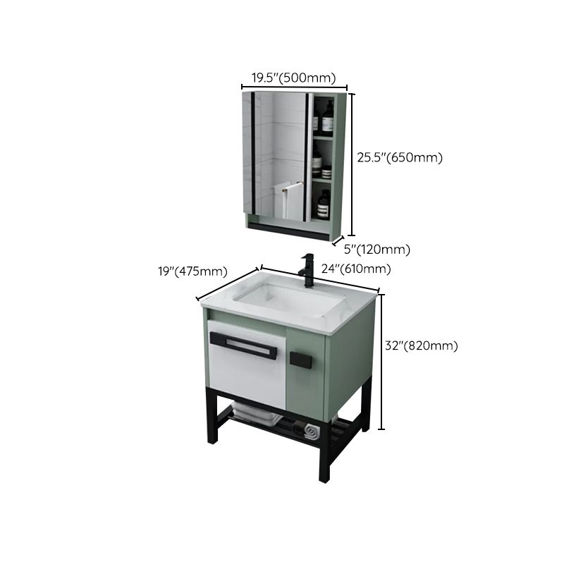 Modern Bathroom Sink Vanity Freestanding Vanity Set with Mirror Clearhalo 'Bathroom Remodel & Bathroom Fixtures' 'Bathroom Vanities' 'bathroom_vanities' 'Home Improvement' 'home_improvement' 'home_improvement_bathroom_vanities' 1200x1200_d5c17ad9-410d-4bbe-9122-189a1540b56a