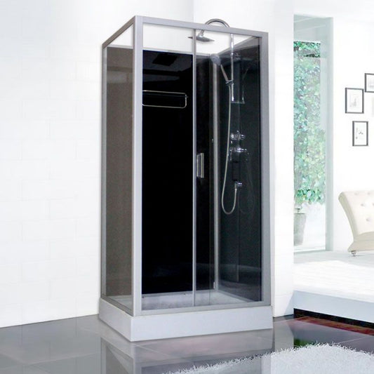 Modern Shower Kit with Base Foundation Sliding Door Shower Stall Clearhalo 'Bathroom Remodel & Bathroom Fixtures' 'Home Improvement' 'home_improvement' 'home_improvement_shower_stalls_enclosures' 'Shower Stalls & Enclosures' 'shower_stalls_enclosures' 'Showers & Bathtubs' 1200x1200_d5c3a7db-22e2-44f8-a6b2-46570ab6b5cc