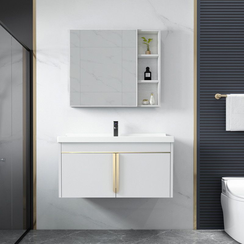 Modern Sink Vanity Metal Color Block Mount Bathroom Vanity Cabinet Clearhalo 'Bathroom Remodel & Bathroom Fixtures' 'Bathroom Vanities' 'bathroom_vanities' 'Home Improvement' 'home_improvement' 'home_improvement_bathroom_vanities' 1200x1200_d5c5c30f-ef63-4242-b870-d431609681af