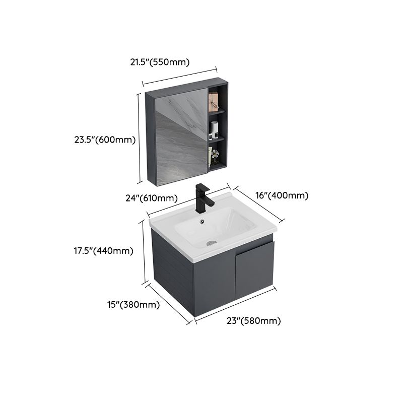 Wall Mounted Bathroom Vanity Modern Metal Vanity Set with Sink Included Clearhalo 'Bathroom Remodel & Bathroom Fixtures' 'Bathroom Vanities' 'bathroom_vanities' 'Home Improvement' 'home_improvement' 'home_improvement_bathroom_vanities' 1200x1200_d5cd8e0c-05dd-4481-b200-4b09d1e6a2f6