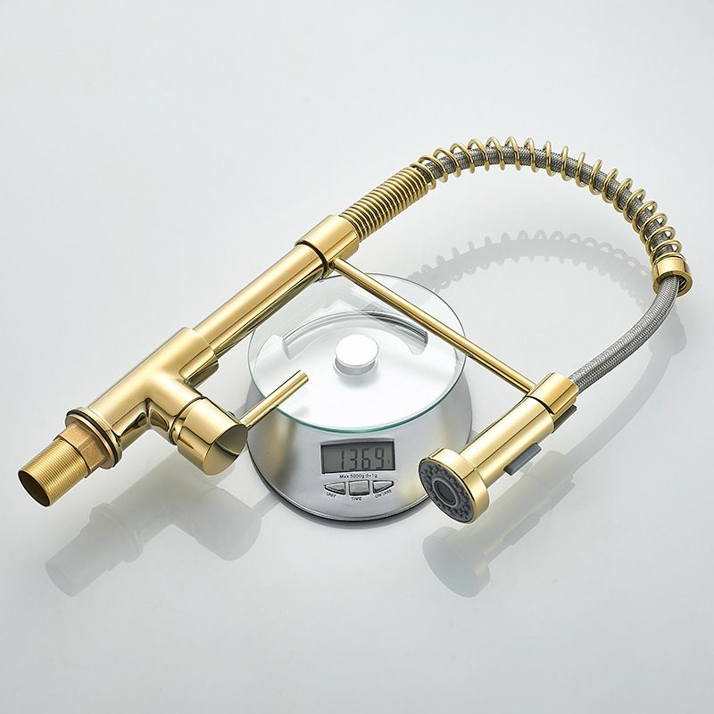 Contemporary Kitchen Faucet Copper Single Handle High Arc Spring Spout Kitchen Faucet Clearhalo 'Home Improvement' 'home_improvement' 'home_improvement_kitchen_faucets' 'Kitchen Faucets' 'Kitchen Remodel & Kitchen Fixtures' 'Kitchen Sinks & Faucet Components' 'kitchen_faucets' 1200x1200_d5e76db8-df28-465b-8207-f059fcedb742