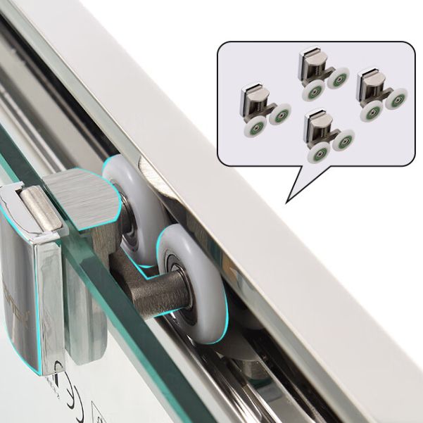 Double Sliding Shower Enclosure Framed Clear Tempered Glass Shower Enclosure Clearhalo 'Bathroom Remodel & Bathroom Fixtures' 'Home Improvement' 'home_improvement' 'home_improvement_shower_stalls_enclosures' 'Shower Stalls & Enclosures' 'shower_stalls_enclosures' 'Showers & Bathtubs' 1200x1200_d5eb7f90-4898-4fce-be10-aa2b981a3fdc