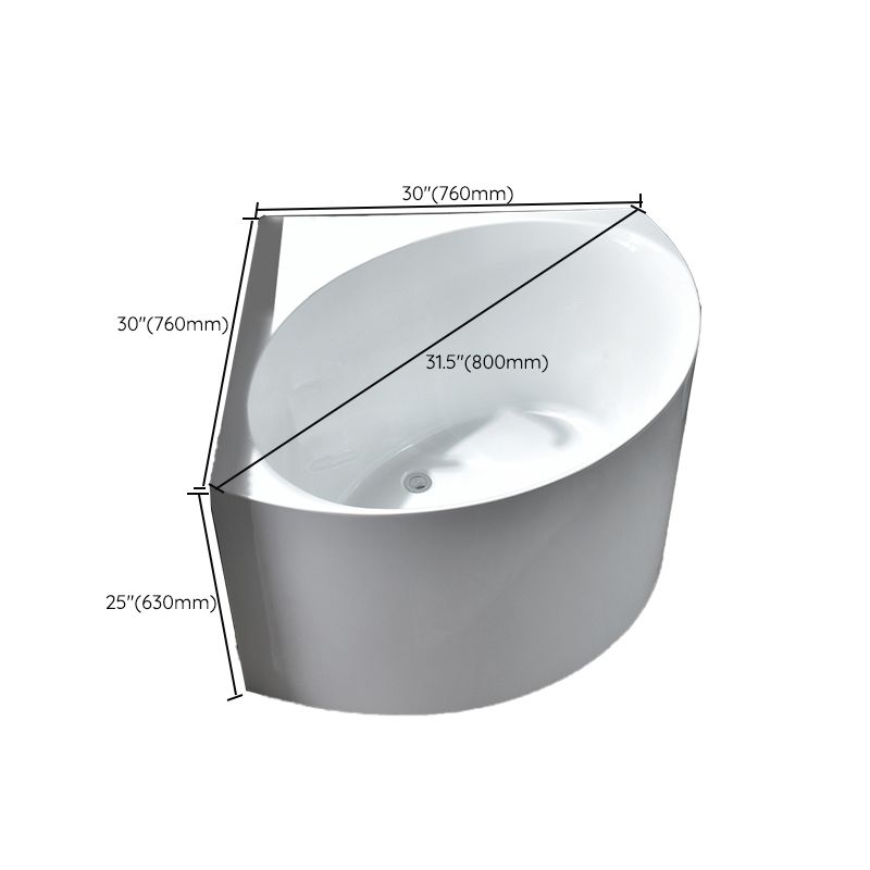 Modern Acrylic Corner Bath 24.8-inch Tall Soaking White Bathtub Clearhalo 'Bathroom Remodel & Bathroom Fixtures' 'Bathtubs' 'Home Improvement' 'home_improvement' 'home_improvement_bathtubs' 'Showers & Bathtubs' 1200x1200_d5ebc92a-34d7-49c9-acda-50a371bec4d3