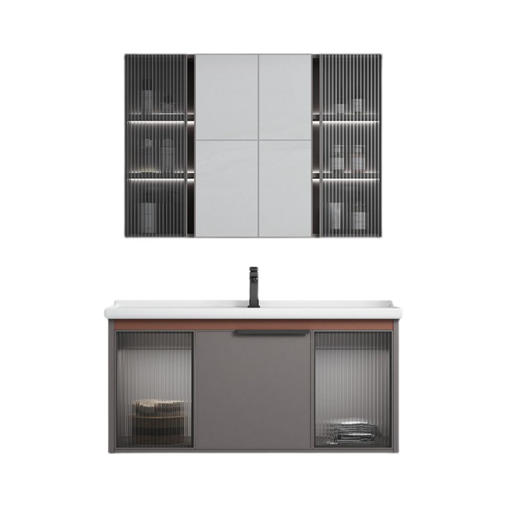 Modern Rectangular Bathroom Vanity Metal Frame Single-Sink Sink Vanity Clearhalo 'Bathroom Remodel & Bathroom Fixtures' 'Bathroom Vanities' 'bathroom_vanities' 'Home Improvement' 'home_improvement' 'home_improvement_bathroom_vanities' 1200x1200_d60641d1-a9ca-412a-b912-12a55d6e6a76