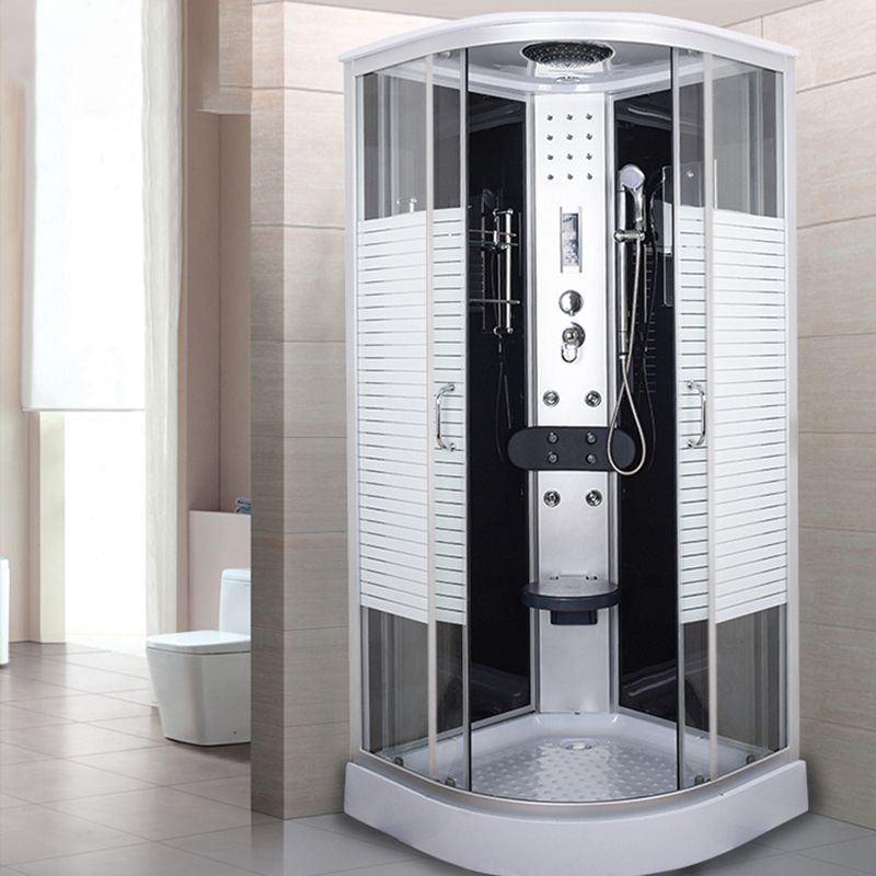 Round Shower Stall Tempered Glass Shower Stall with Rain Shower Clearhalo 'Bathroom Remodel & Bathroom Fixtures' 'Home Improvement' 'home_improvement' 'home_improvement_shower_stalls_enclosures' 'Shower Stalls & Enclosures' 'shower_stalls_enclosures' 'Showers & Bathtubs' 1200x1200_d60e63a4-ed0d-4869-8930-82b9d3547300