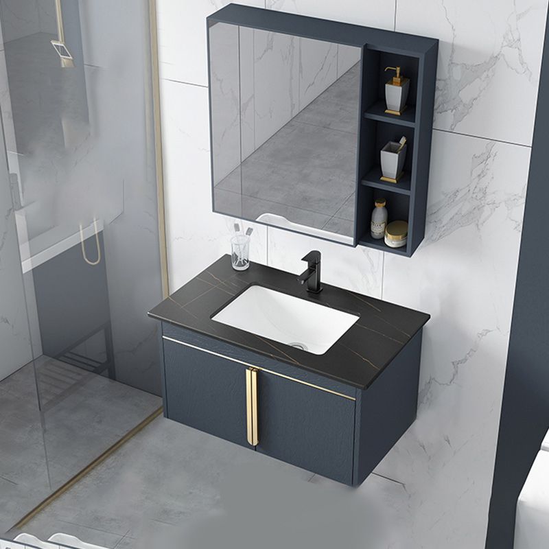 Rectangular Contemporary Bathroom Vanity Set Stainless Steel Sink Cabinet Clearhalo 'Bathroom Remodel & Bathroom Fixtures' 'Bathroom Vanities' 'bathroom_vanities' 'Home Improvement' 'home_improvement' 'home_improvement_bathroom_vanities' 1200x1200_d623769b-bf65-4015-a2e3-de710cb2a459