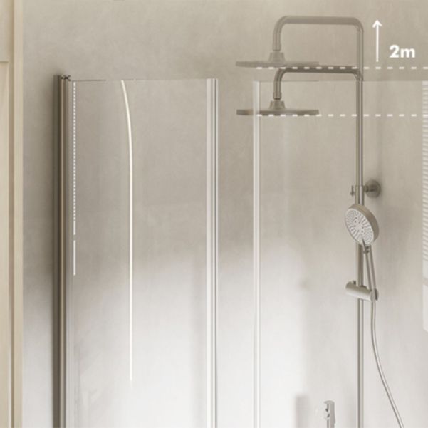 Hinged Door Shower Enclosure Tempered Glass Semi-Frameless Shower Enclosure Clearhalo 'Bathroom Remodel & Bathroom Fixtures' 'Home Improvement' 'home_improvement' 'home_improvement_shower_stalls_enclosures' 'Shower Stalls & Enclosures' 'shower_stalls_enclosures' 'Showers & Bathtubs' 1200x1200_d6254682-d142-4334-a93c-63fee8ddc69b