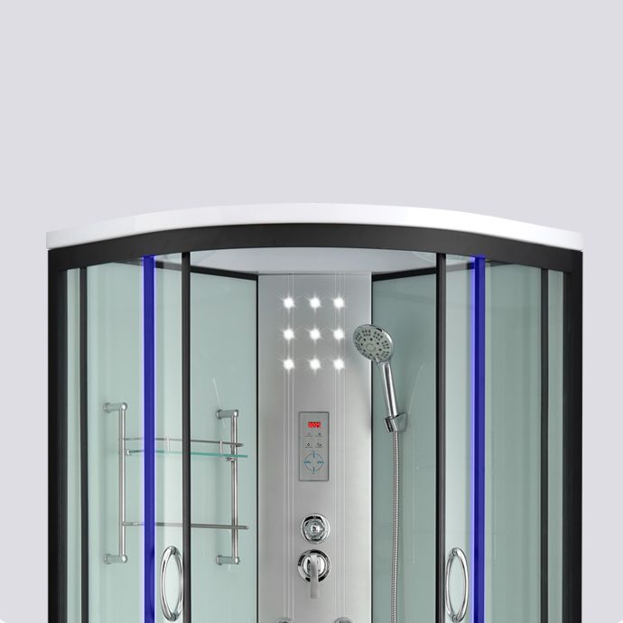 Framed Rounded Shower Stall with Shower Base Tempered Glass Shower Stall Clearhalo 'Bathroom Remodel & Bathroom Fixtures' 'Home Improvement' 'home_improvement' 'home_improvement_shower_stalls_enclosures' 'Shower Stalls & Enclosures' 'shower_stalls_enclosures' 'Showers & Bathtubs' 1200x1200_d63181ca-7133-480d-841b-0d81c423bc57