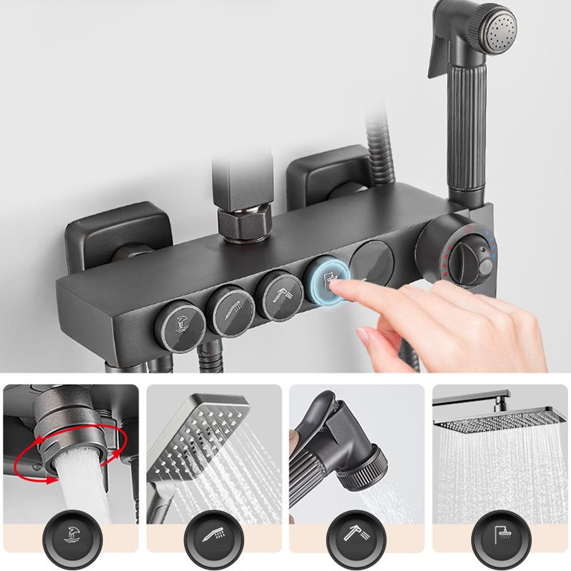 Contemporary Shower System Handheld Shower Head Slide Bar Wall Mounted Shower Set Clearhalo 'Bathroom Remodel & Bathroom Fixtures' 'Home Improvement' 'home_improvement' 'home_improvement_shower_faucets' 'Shower Faucets & Systems' 'shower_faucets' 'Showers & Bathtubs Plumbing' 'Showers & Bathtubs' 1200x1200_d63a7313-3031-4638-a196-ad7c8e8dadd6