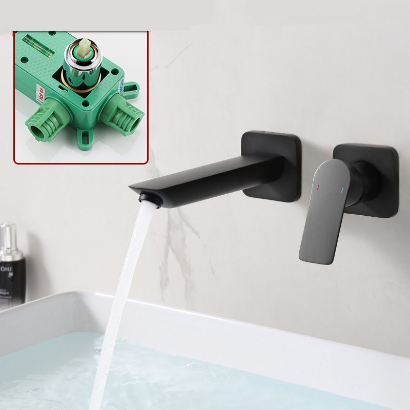 Lever Single-Handle Wall Mounted Modern Low Arc Metal Wall Mount Clearhalo 'Bathroom Remodel & Bathroom Fixtures' 'Bathtub Faucets' 'bathtub_faucets' 'Home Improvement' 'home_improvement' 'home_improvement_bathtub_faucets' 1200x1200_d63b7ff2-e2bd-43c7-ad9b-5e1ce573e935