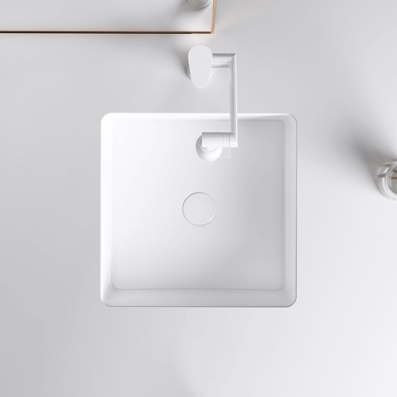 Modern Undermount Bathroom Sink Square Porcelain with Drain Assembly Vessel Clearhalo 'Bathroom Remodel & Bathroom Fixtures' 'Bathroom Sinks & Faucet Components' 'Bathroom Sinks' 'bathroom_sink' 'Home Improvement' 'home_improvement' 'home_improvement_bathroom_sink' 1200x1200_d63da0fc-23fe-41e4-8bf7-66fb45f4018d