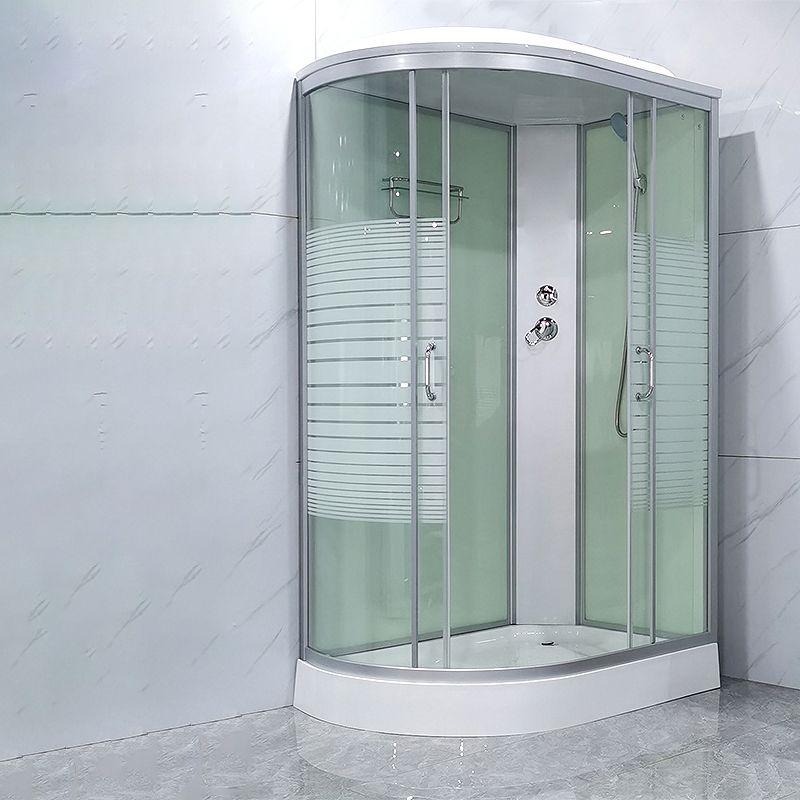 Round Shower Stall Double Sliding Shower Stall with Base Kit Clearhalo 'Bathroom Remodel & Bathroom Fixtures' 'Home Improvement' 'home_improvement' 'home_improvement_shower_stalls_enclosures' 'Shower Stalls & Enclosures' 'shower_stalls_enclosures' 'Showers & Bathtubs' 1200x1200_d644a5ef-3e8b-4275-99e0-7a29b8cf0a8e