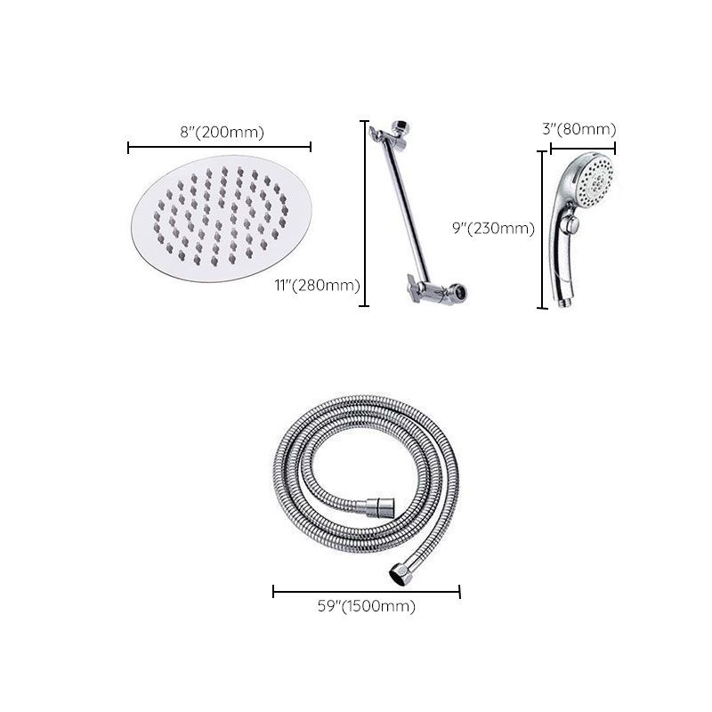 Stainless Steel 8 Inch Shower Set 5 Sprays Hand-Held Shower Head Shower Arm Clearhalo 'Bathroom Remodel & Bathroom Fixtures' 'Home Improvement' 'home_improvement' 'home_improvement_shower_heads' 'Shower Heads' 'shower_heads' 'Showers & Bathtubs Plumbing' 'Showers & Bathtubs' 1200x1200_d66932c1-e24d-45e9-9677-f5431c4ecc2b