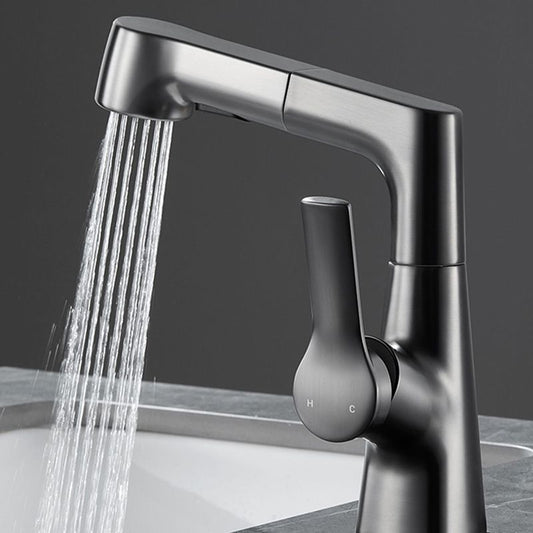 Modern 1-Handle Bathroom Sink Faucet Circular Vessel Sink Faucet Brass Clearhalo 'Bathroom Remodel & Bathroom Fixtures' 'Bathroom Sink Faucets' 'Bathroom Sinks & Faucet Components' 'bathroom_sink_faucets' 'Home Improvement' 'home_improvement' 'home_improvement_bathroom_sink_faucets' 1200x1200_d66df790-c497-487c-9bc0-773111e5d0a8