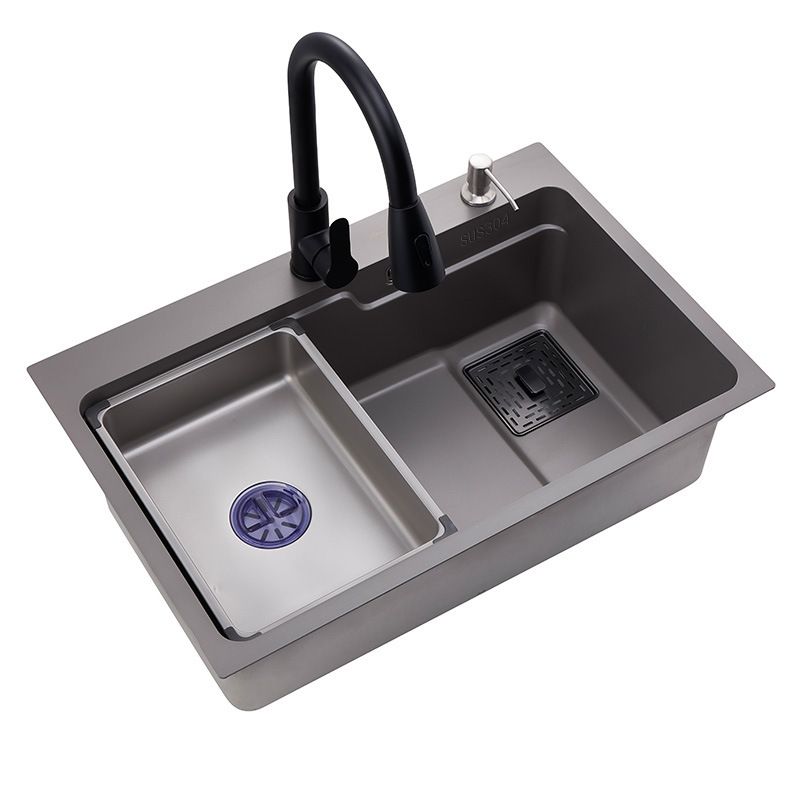 Drop-In Kitchen Sink Stainless Steel Kitchen Sink with Faucet Included Clearhalo 'Home Improvement' 'home_improvement' 'home_improvement_kitchen_sinks' 'Kitchen Remodel & Kitchen Fixtures' 'Kitchen Sinks & Faucet Components' 'Kitchen Sinks' 'kitchen_sinks' 1200x1200_d67056f5-69c5-4fc0-b93c-dae04383d13e