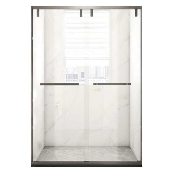 Tempered Glass Shower Door with Stone Base, Dual Moving Semi Frameless Shower Bath Door Clearhalo 'Bathroom Remodel & Bathroom Fixtures' 'Home Improvement' 'home_improvement' 'home_improvement_shower_tub_doors' 'Shower and Tub Doors' 'shower_tub_doors' 'Showers & Bathtubs' 1200x1200_d6708b43-9863-4d7e-90e1-47bdecc1cffb