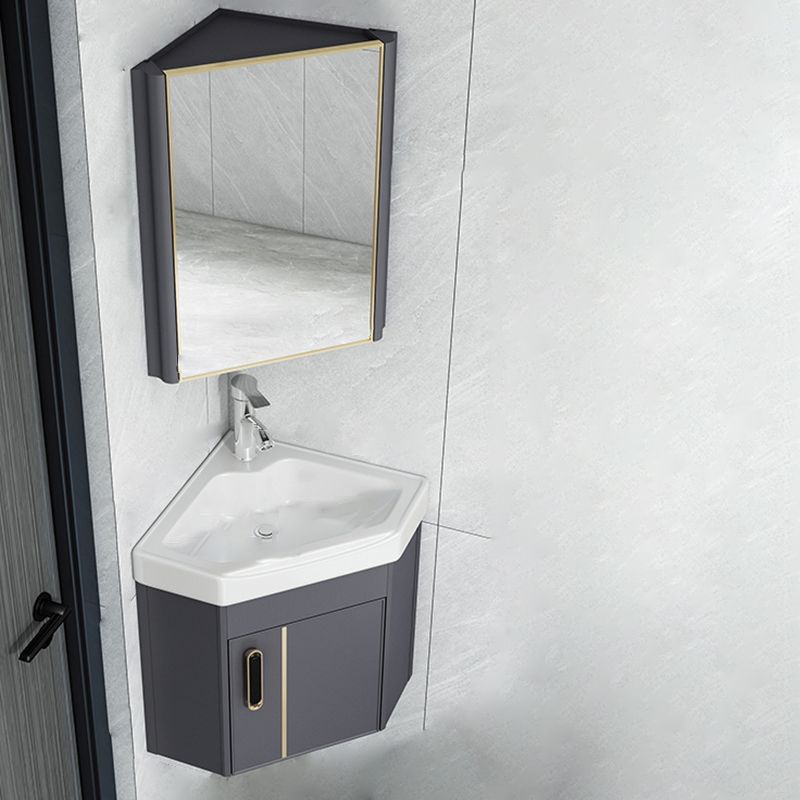 Wall Mounted Corner Bathroom Vanity Cabinet Triangular Abstract Vanity Sink Clearhalo 'Bathroom Remodel & Bathroom Fixtures' 'Bathroom Vanities' 'bathroom_vanities' 'Home Improvement' 'home_improvement' 'home_improvement_bathroom_vanities' 1200x1200_d675f0cb-b869-4815-a01d-29045b45a1c9