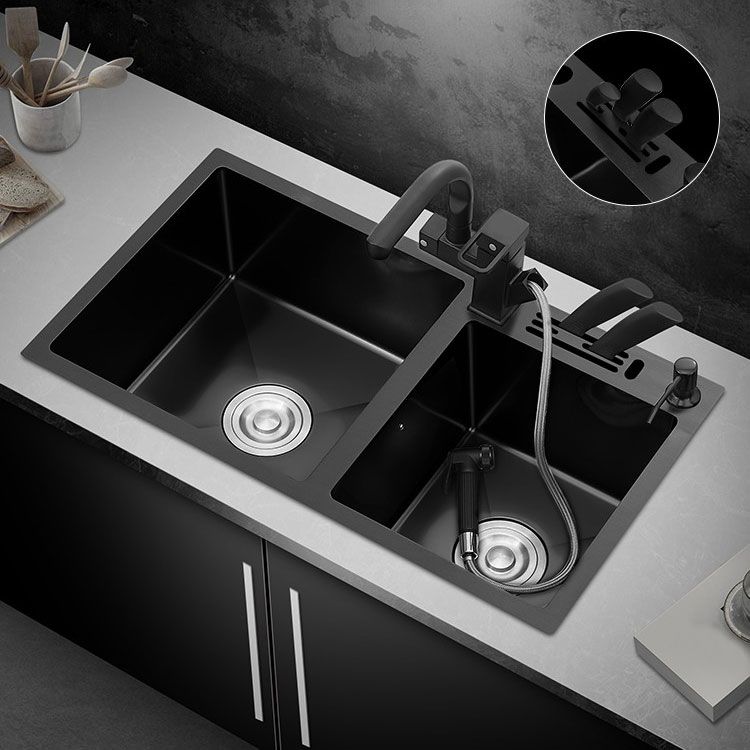 Classic Sink Stainless Steel Double Basin Workstation Sink with Faucet Clearhalo 'Home Improvement' 'home_improvement' 'home_improvement_kitchen_sinks' 'Kitchen Remodel & Kitchen Fixtures' 'Kitchen Sinks & Faucet Components' 'Kitchen Sinks' 'kitchen_sinks' 1200x1200_d6812797-ac1a-4a72-9457-c89642184eaa