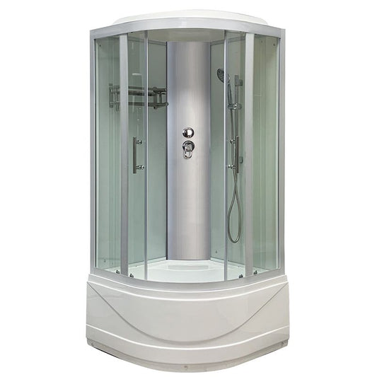 Round Tub & Shower Kit Double Sliding Tempered Glass Tub & Shower Kit Clearhalo 'Bathroom Remodel & Bathroom Fixtures' 'Home Improvement' 'home_improvement' 'home_improvement_shower_stalls_enclosures' 'Shower Stalls & Enclosures' 'shower_stalls_enclosures' 'Showers & Bathtubs' 1200x1200_d68c31f7-4f8c-4ce1-973f-f8bd79aa6b21