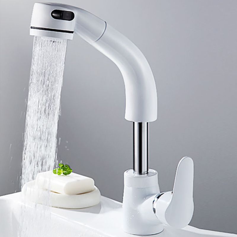 Vessel Sink Bathroom Faucet Swivel Spout Single Handle Faucet with Pull down Sprayer Clearhalo 'Bathroom Remodel & Bathroom Fixtures' 'Bathroom Sink Faucets' 'Bathroom Sinks & Faucet Components' 'bathroom_sink_faucets' 'Home Improvement' 'home_improvement' 'home_improvement_bathroom_sink_faucets' 1200x1200_d6ab1687-4201-44f8-9ce0-677d92e26a87
