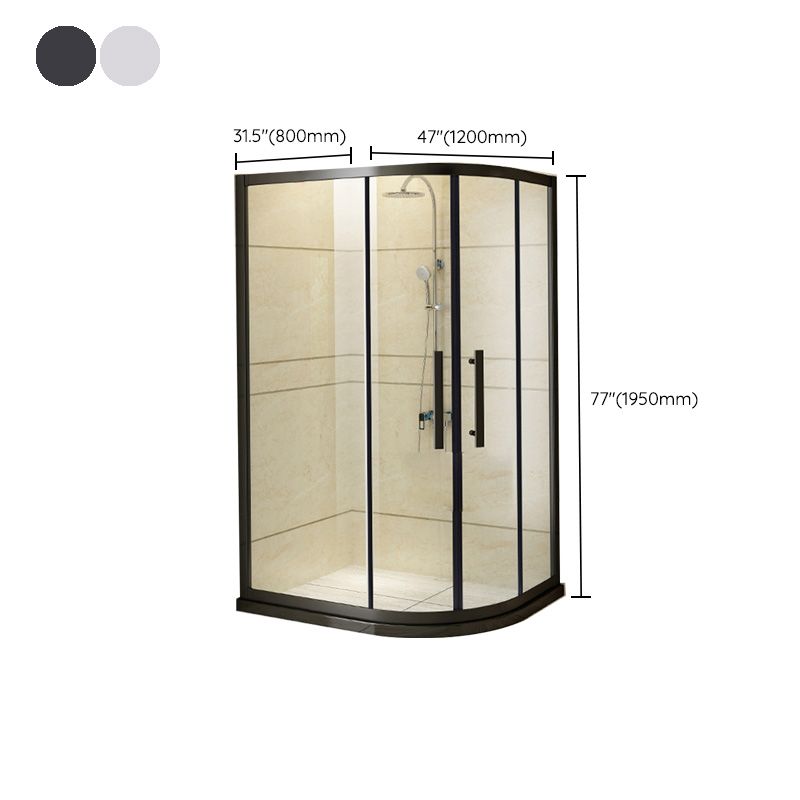 Framed Tempered Glass Shower Enclosure with Pedestal Half-Framed Shower Enclosure Clearhalo 'Bathroom Remodel & Bathroom Fixtures' 'Home Improvement' 'home_improvement' 'home_improvement_shower_stalls_enclosures' 'Shower Stalls & Enclosures' 'shower_stalls_enclosures' 'Showers & Bathtubs' 1200x1200_d6b399bc-b2f0-4dc7-b5e5-0e99f27ba53e