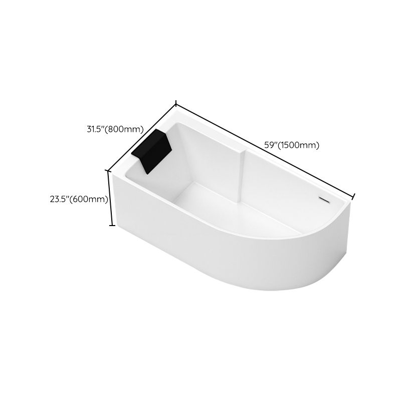 Corner Modern Acrylic Bathtub Soaking White Back to Wall Bath Clearhalo 'Bathroom Remodel & Bathroom Fixtures' 'Bathtubs' 'Home Improvement' 'home_improvement' 'home_improvement_bathtubs' 'Showers & Bathtubs' 1200x1200_d6c2e789-7a38-4bf3-b90f-9008d4f30e53