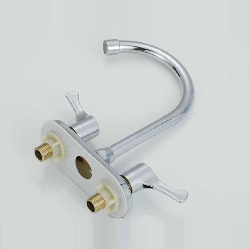 Contemporary Water Filler Double Handle Kitchen Faucet with Deck Plate Clearhalo 'Home Improvement' 'home_improvement' 'home_improvement_kitchen_faucets' 'Kitchen Faucets' 'Kitchen Remodel & Kitchen Fixtures' 'Kitchen Sinks & Faucet Components' 'kitchen_faucets' 1200x1200_d6dcfbad-fa95-48c0-9d8e-ebefcf016527