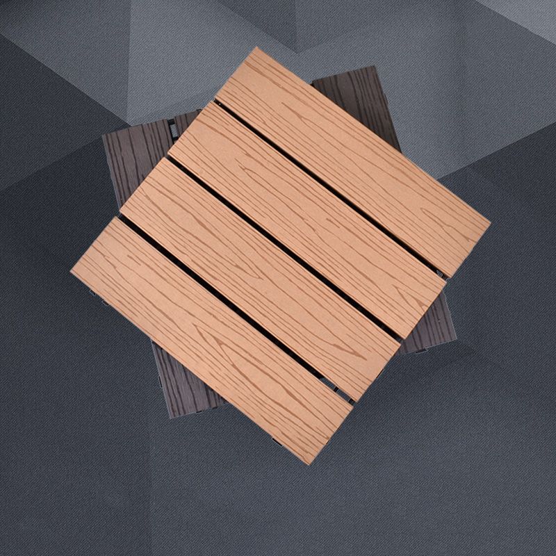Contemporary Square Wood Tile Wire Brushed Brown Engineered Wood for Patio Garden Clearhalo 'Flooring 'Hardwood Flooring' 'hardwood_flooring' 'Home Improvement' 'home_improvement' 'home_improvement_hardwood_flooring' Walls and Ceiling' 1200x1200_d6e2dd32-4b35-4f85-92b9-58ebdbe66549